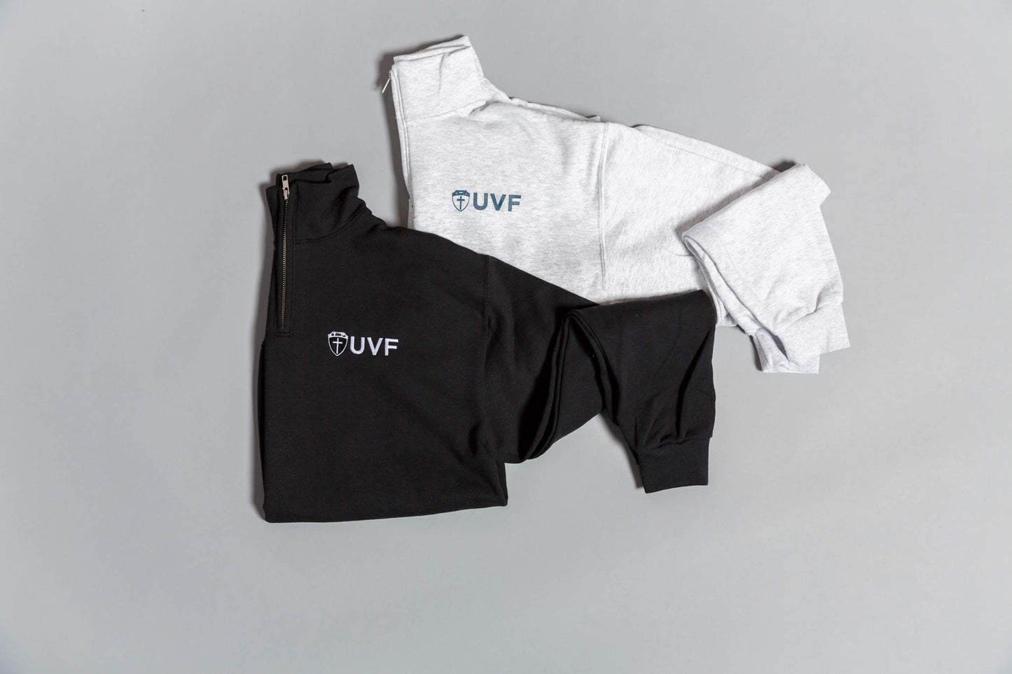 Quarter Zip Sweatshirt (Black) Embroidered