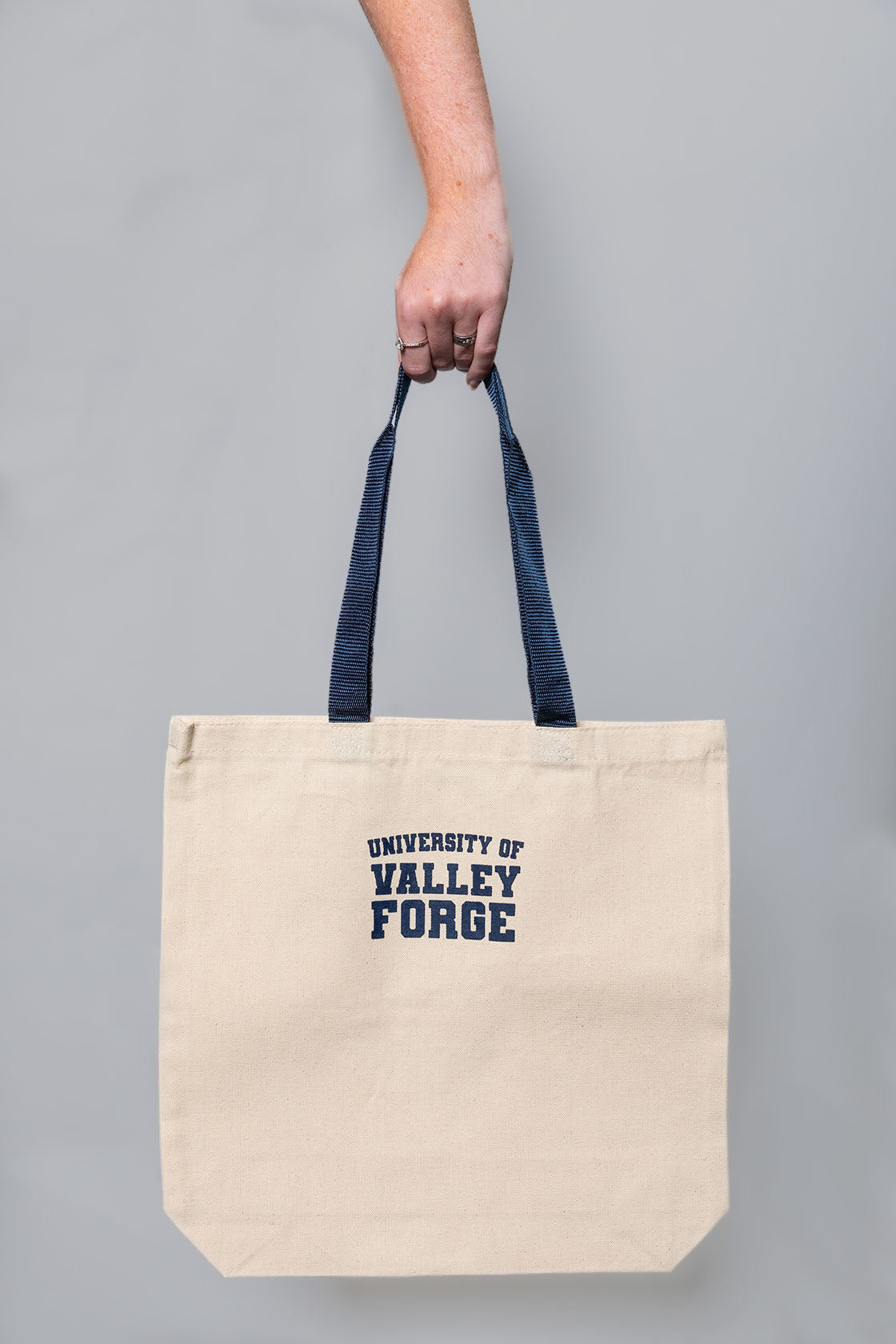 Contrast Tote (Natural/Navy)