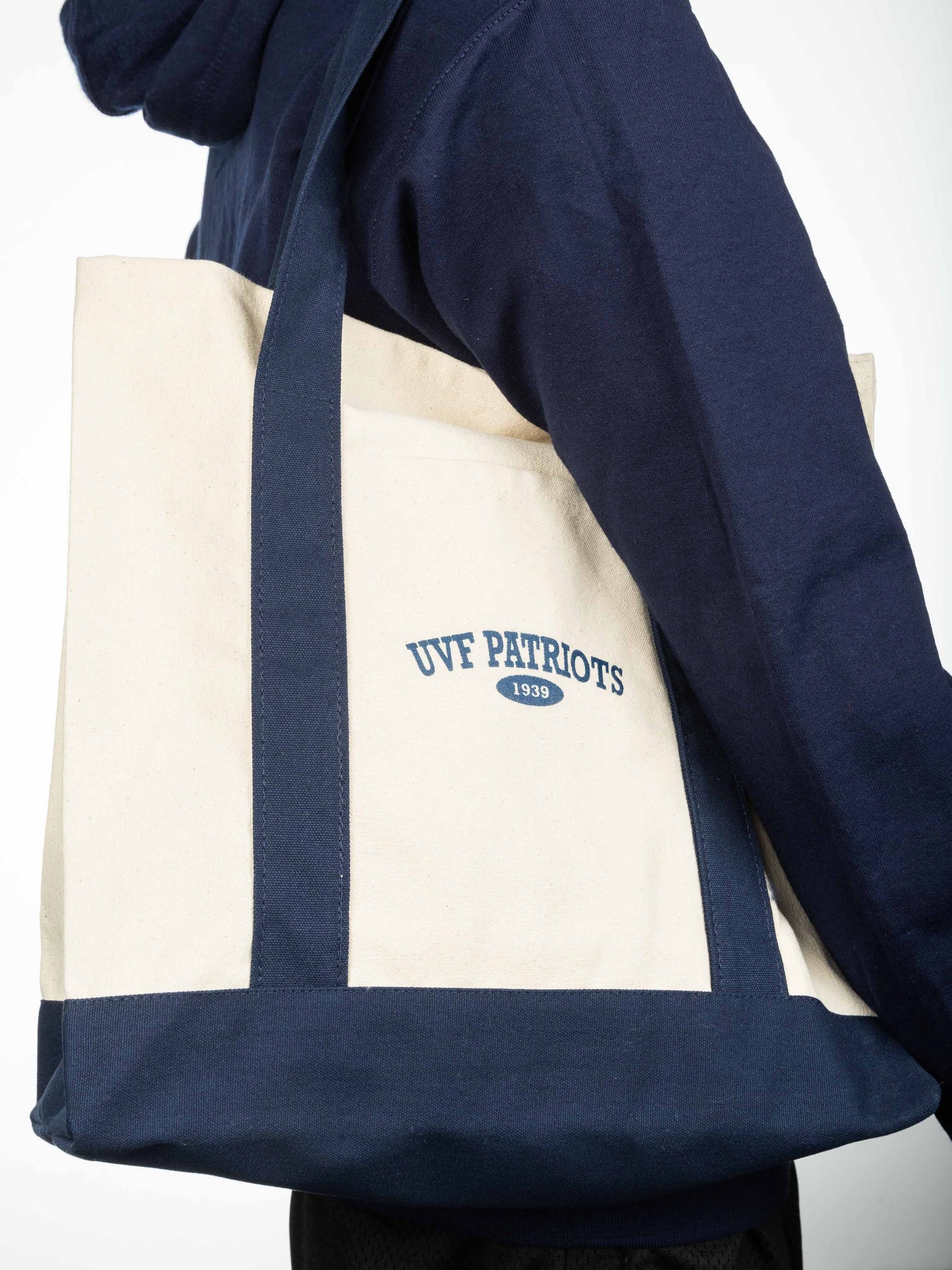 Navy and Creme Totebag
