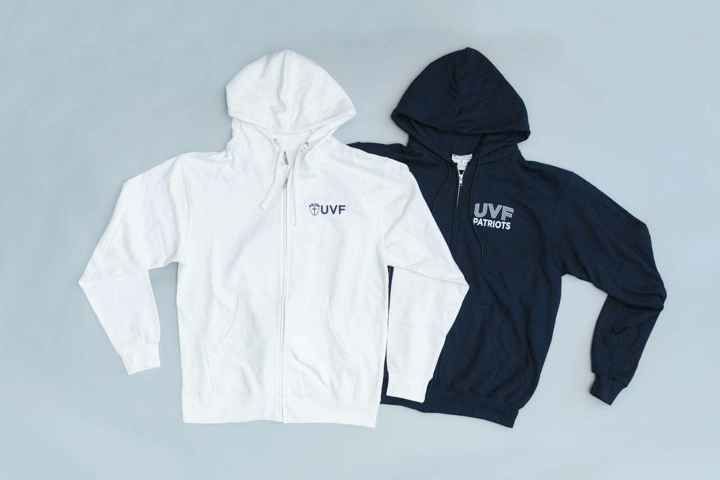 Full Zip Hoodie (White) Embroidered