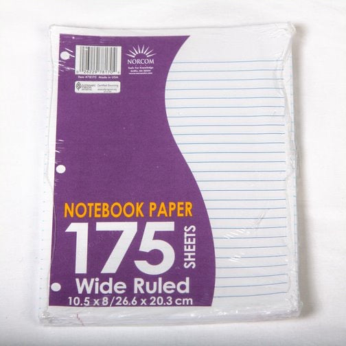 Wide Ruled Notebook Paper